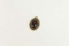14K Yellow Gold Victorian Garnet Oval Cabochon Charm/Pendant
