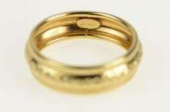 14K Yellow Gold 6.3mm Domed Textured Vintage Statement Band Ring