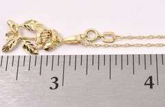 Elegant Rose Charm Necklace In 14K Yellow Gold