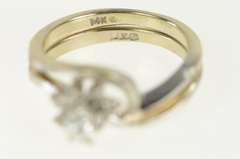 14K White Gold 0.29 Ctw 1950's Diamond Bridal Engagement Ring