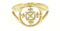 9K Yellow Gold Ornate Geometric Filigree Vintage Statement Ring