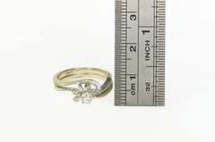 14K White Gold 0.29 Ctw 1950's Diamond Bridal Engagement Ring