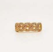 Chic 18kt Yellow Gold Diamond Chain Band