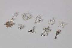 .925 Sterling Silver Charm Set Lot of 10 Charms/Pendants