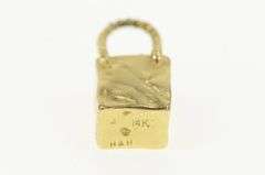 14K Yellow Gold 3D Shopping Gift Bag Fashion Purse Charm/Pendant