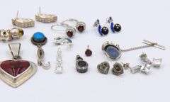 Group Lot of Vintage 925 Sterling Silver Jewelry