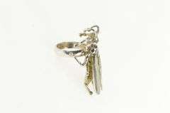 Sterling Silver 3D Cicada Locust Bug Insect Statement Ring