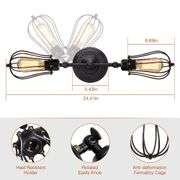 110V Wall Sconce 2-Light Metal Industrial Cage Light