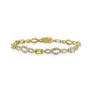 Multi Gemstone & Diamond Accent Infinity Bracelet