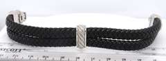 Judith Ripka Cubic Zirconia 925 Sterling Silver Black Rubber Bracelet