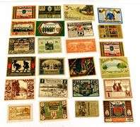 Large Lot of 24 Foreign Paper Money Notes, 1920's