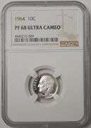 1964 Roosevelt Dime Proof NGC Certified PF 68 Ultra Cameo