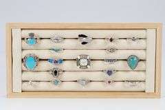 .925 Sterling Silver Curated 20 Ring Lot Various Sizes & Stones