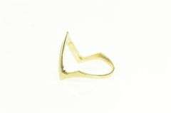 14K Yellow Gold Chevron Zig Zag Vintage Statement Band Ring