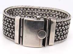 Vintage 925 Sterling Silver Wide Braided Bracelet
