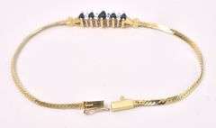 Pleasing Blue Sapphire And Diamond Bracelet In 14K Yellow Gold