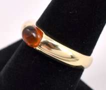 Simple Beauty Amber Ring In 14K Yellow Gold