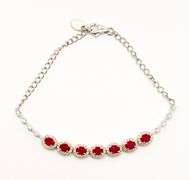 Dazzling 18kt White Gold Diamond and Ruby Bracelet