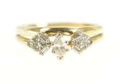 14K Yellow Gold 0.65 Ctw Marquise Diamond Bridal Engagement Ring