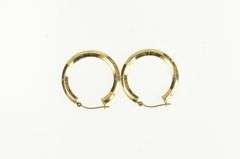 14K Yellow Gold 25.5mm Ridged Vintage Statement Hoop Earrings