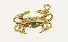 14K Yellow Gold Crab Astrology Cancer Sign Zodiac Sign Charm/Pendant
