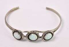 Opal Cuff Bracelet In Sterling Silver