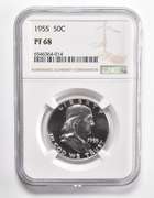 PF68 1955 Franklin Half Dollar - Graded NGC