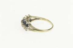 14K White Gold Diamond Baguette Sapphire Statement Band Ring