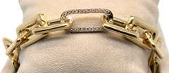 14KT SOLID YELLOW GOLD JUMBO LINK BRACELET WITH DIAMONDS- 1.40 CTTW OF DIAMONDS!
