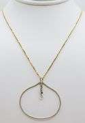 Nice 14kt Yellow Gold 0.30ctw 3 Stone Dangle Diamond Pendant on Chain