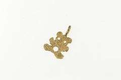 14K Yellow Gold Diamond Cut Teddy Bear Stuffed Animal Charm/Pendant