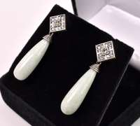 CZ Dangle Earrings In Sterling Silver