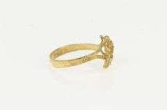 14K Yellow Gold 3D Rose Flower Romantic Valentine Promise Ring