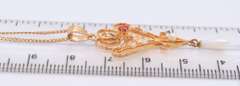 Fabulous Yellow Gold Edwardian Peal and Ruby Pendant Necklace