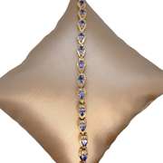 14K YELLOW GOLD BRACELET WITH TANZANITE