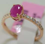 Dazzling 14kt Rose Ruby & Diamond Ring