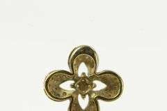 10K Yellow Gold Diamond Encrusted Clover Quatrefoil Pendant