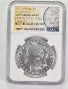 Error MS69 2021-D Morgan Silver Dollar OBV Struck Thru ER Anniv. NGC