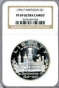 1996-P Proof Smithsonian Commemorative Silver Dollar in NGC PF69 Ultra Cameo