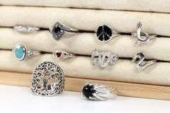 Sterling Silver Curated Ring Assortment Various Sizes & Styles (10 Ring Lot)