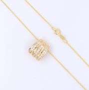 Handsome Three Row Diamond Slider Pendant on Chain in Yellow Gold