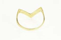 14K Yellow Gold Chevron Zig Zag Vintage Statement Band Ring