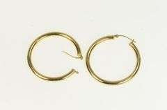 14K Yellow Gold 35.3mm Classic Vintage Statement Hoop Earrings