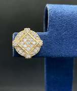 14K YELLOW GOLD CLUSTER DIAMOND STUD EARRINGS
