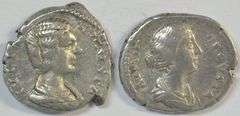 2 Woman Roman Denari Empresses: Faustina, Jr and Julia Domna