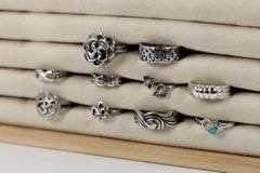 Sterling Silver Curated Ring Assortment Various Sizes & Styles (10 Ring Lot)
