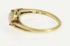 10K Yellow Gold Oval Opal Diamond Accent Vintage Bypass Ring