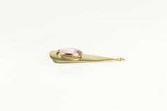 14K Yellow Gold Vintage Oval Amethyst Geometric Curved Charm/Pendant