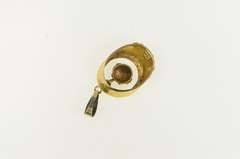14K Yellow Gold Ornate Etruscan Motif Vintage Statement Pendant