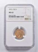 MS62 1913 $2.50 Indian Head Gold Quarter Eagle NGC